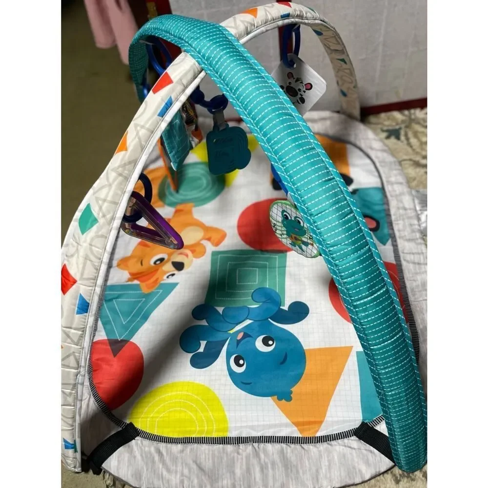 Baby Einstein Colorful Animal Baby Play Gym - Teal, Orange, Red, Blue, White